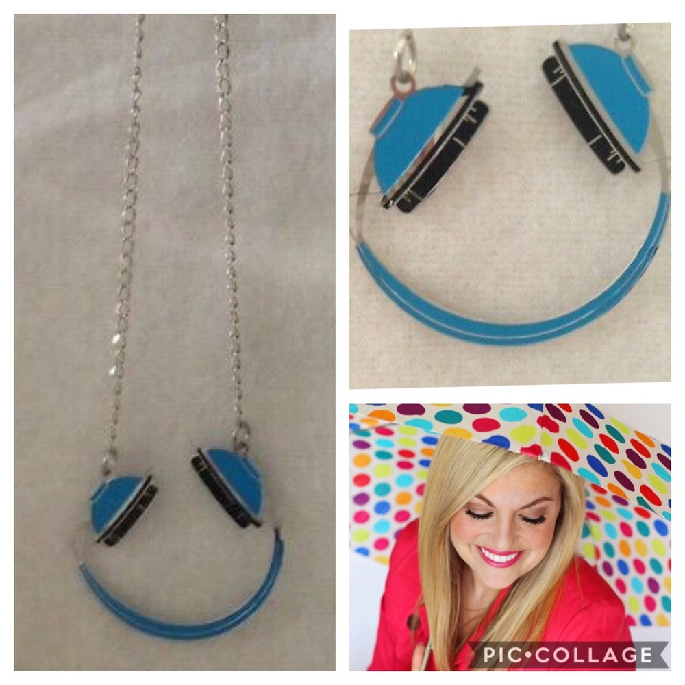 Headphones Necklace lobster claw clasp New MSRP 63